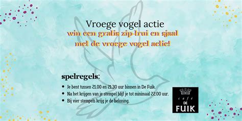 ACTIE VOOR VROEGE VOGELS! Speciaal .